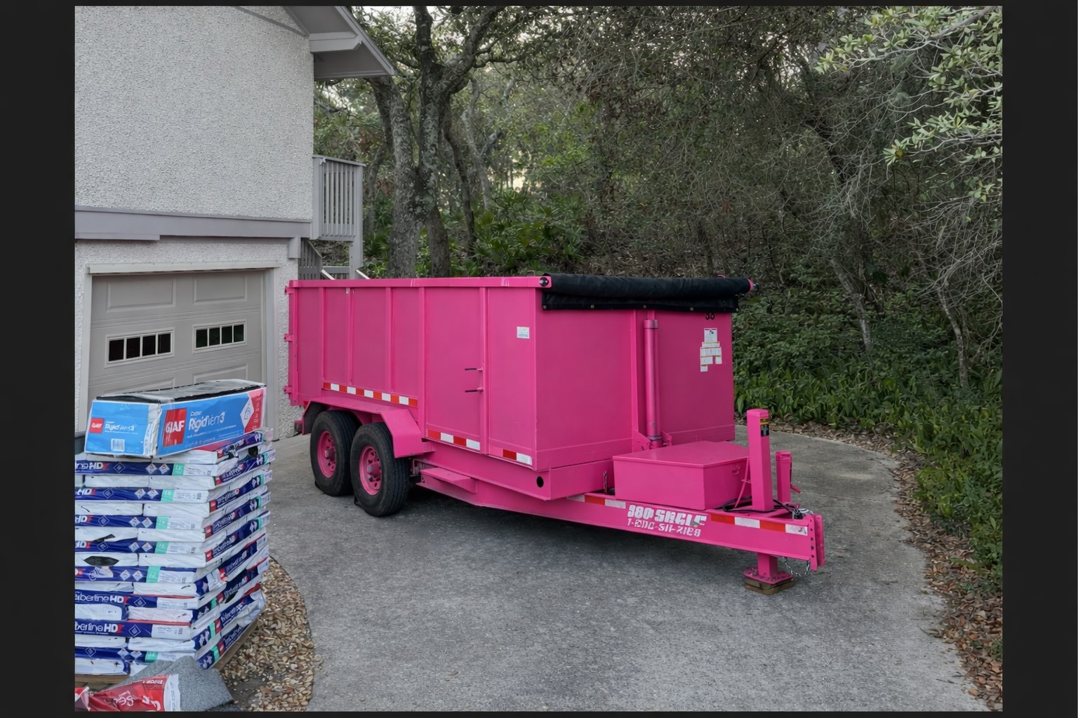 Dump trailer rental ready for loading in Jacksonville, Florida